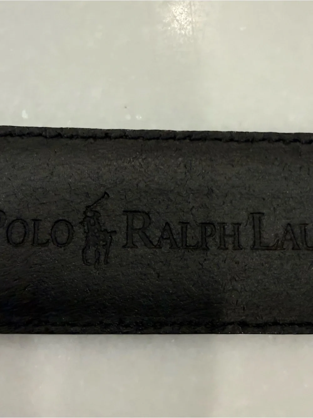 Polo Ralph Lauren Men's Italian Black Leather Belt - Gold Buckle Sz 40 NWT